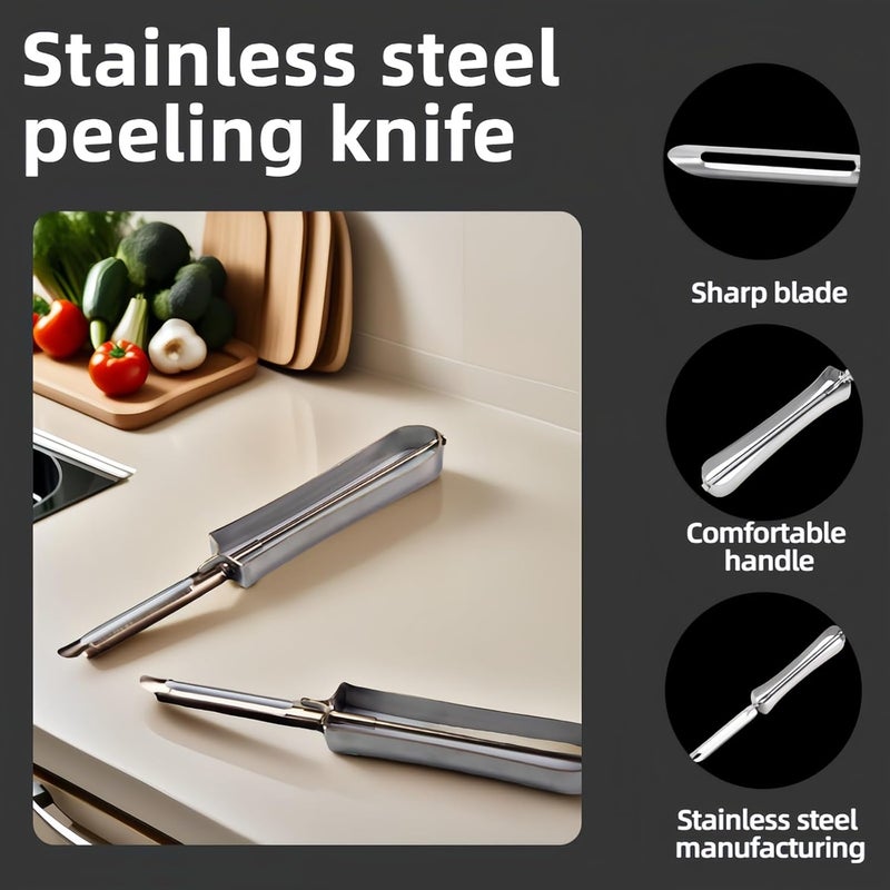 RyanDesign Professional Stainless Steel Peeler - Swivel Blade, Ergonomic Handle, Potato Eye Remover - Commercial Grade Vegetable Peeler for Potatoes, Carrots, Apples - Dishwasher Safe - Image 4